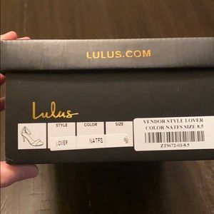 New 8.5 Lulus Lover Ankle strapped heels. Cream.